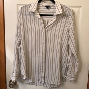 Black & White Button-down Blouse